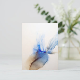 Abstract Blue Brown Petal - Blank Card