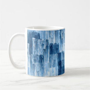 Abstract blue brushstrokes painting pattern coffee mug