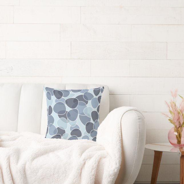 Abstract Blue Bubbles Pattern  Cushion (Couch)