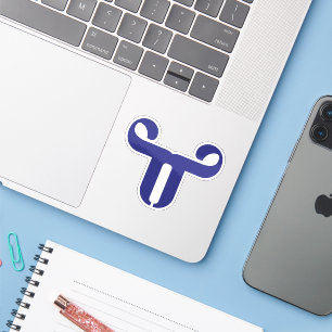 Abstract Blue Bull T Letter