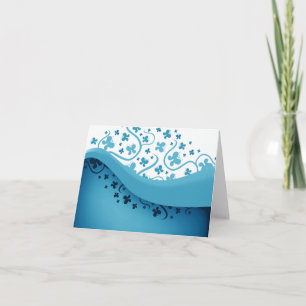 Abstract Blue Butterflies Notecards