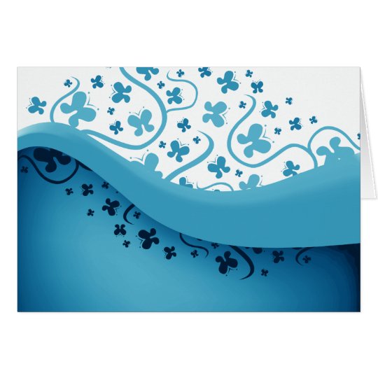 Abstract Blue Butterflies Notecards Card
