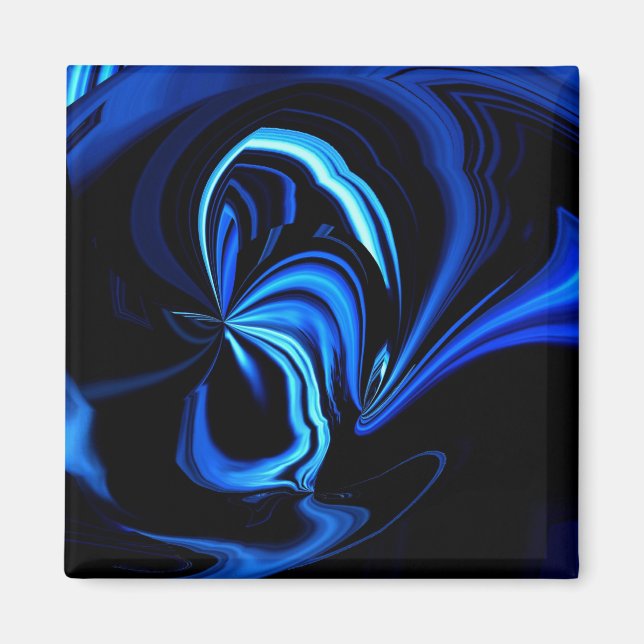 Abstract Blue Butterfly Magnet (Front)