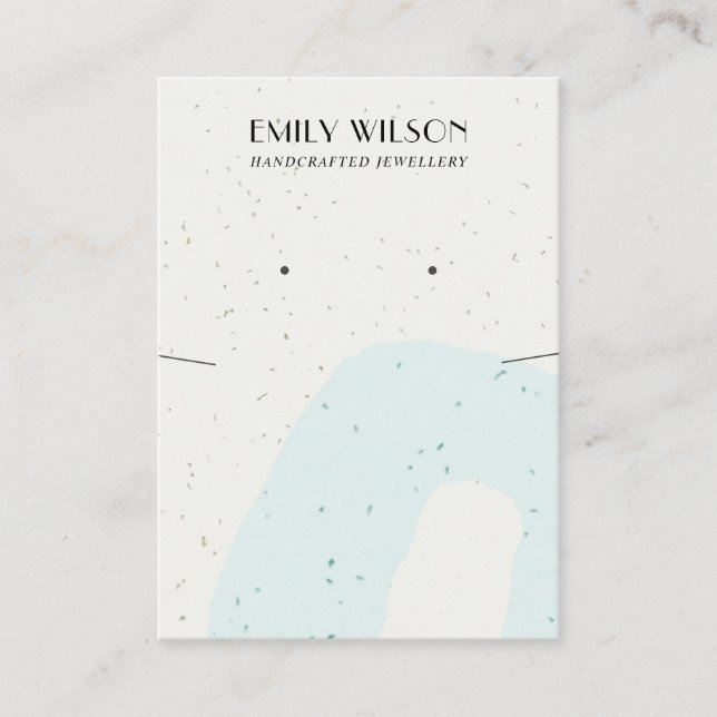 ABSTRACT BLUE CERAMIC NECKLACE EARRING DISPLAY BUSINESS CARD (Front)
