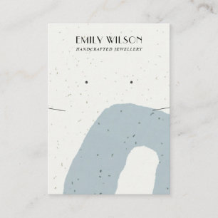ABSTRACT BLUE CERAMIC NECKLACE EARRING DISPLAY BUSINESS CARD