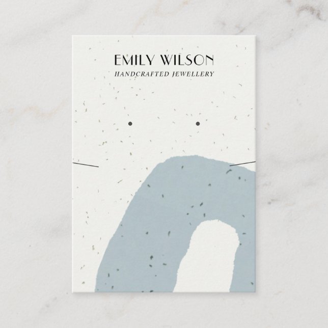 ABSTRACT BLUE CERAMIC NECKLACE EARRING DISPLAY BUSINESS CARD (Front)