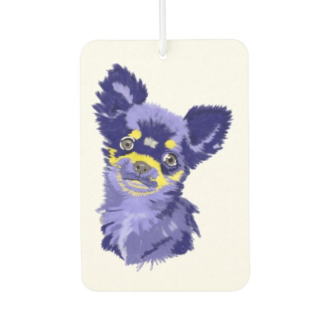 Abstract Blue Chihuahua Air Freshener (Front)