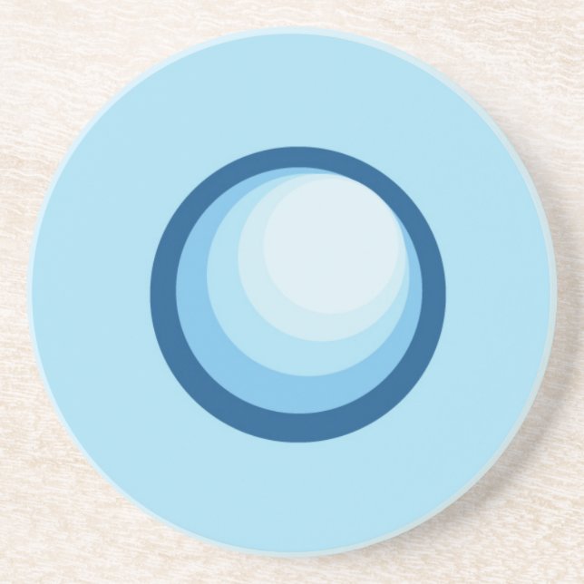 Abstract Blue Circle Coaster (Front)
