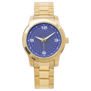 Abstract Blue Circle Design Watch