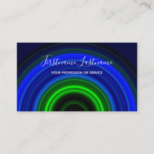 Abstract blue circles green circles calligraphy business card