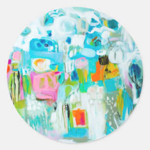 Abstract Blue Classic Round Sticker