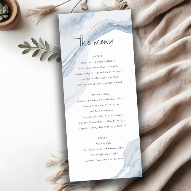 Abstract Blue Coastal Beach Wedding Program Invitation (Creator Uploaded)