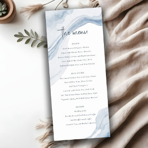 Abstract Blue Coastal Beach Wedding Program Invitation