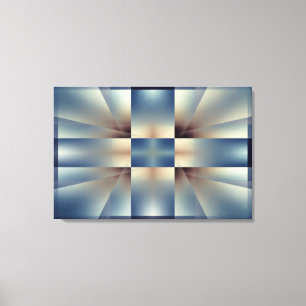 Abstract blue cross pattern canvas print