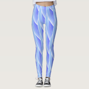 Abstract Blue Curly Wave Pattern #4 Leggings
