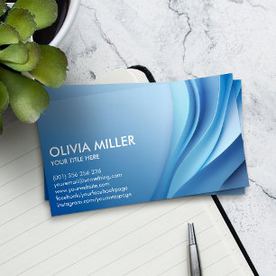 Abstract Blue Curve - Elegant Minimal Business Card
