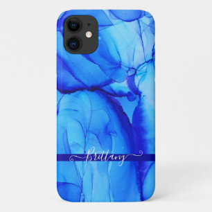 Abstract Blue Custom Unique Art Swirls iPhone 11 Case