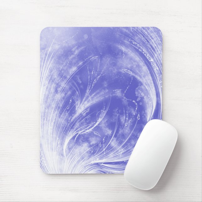 Abstract Blue Dandelions and fireflies  Mouse Mat (With Mouse)