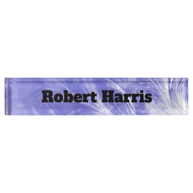 Abstract blue  Dandelions and fireflies  Nameplate (Front)