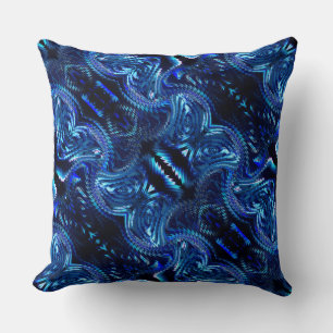 Abstract blue design formed from zigzag cushion