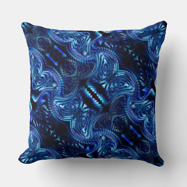 Abstract blue design formed from zigzag cushion (Front)