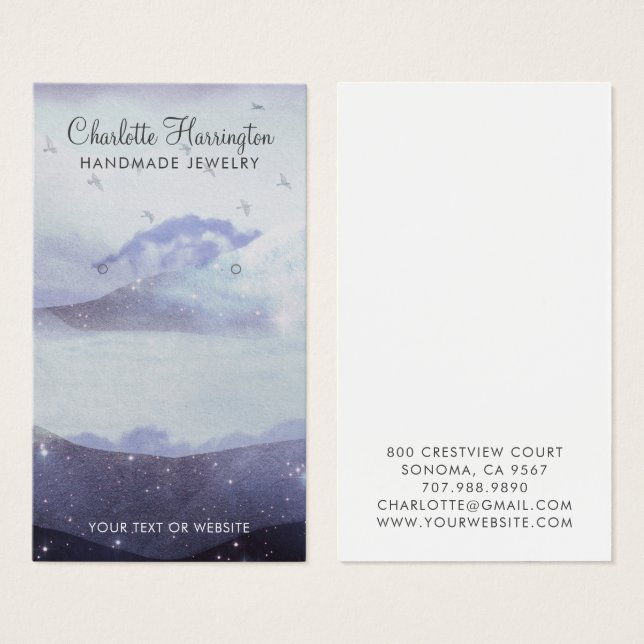 Abstract Blue Earring Jewellery Display Cards (Front & Back)