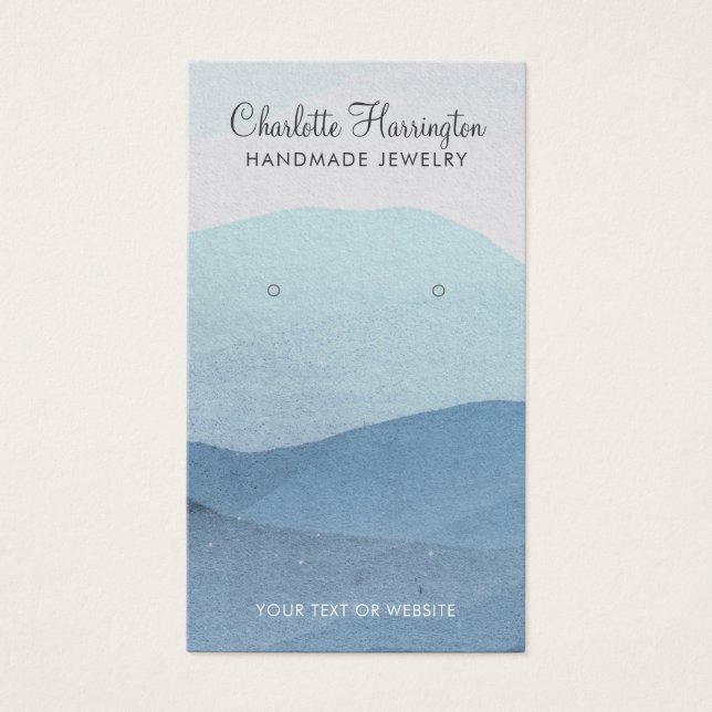 Abstract Blue Earring Jewellery Display Cards (Front)