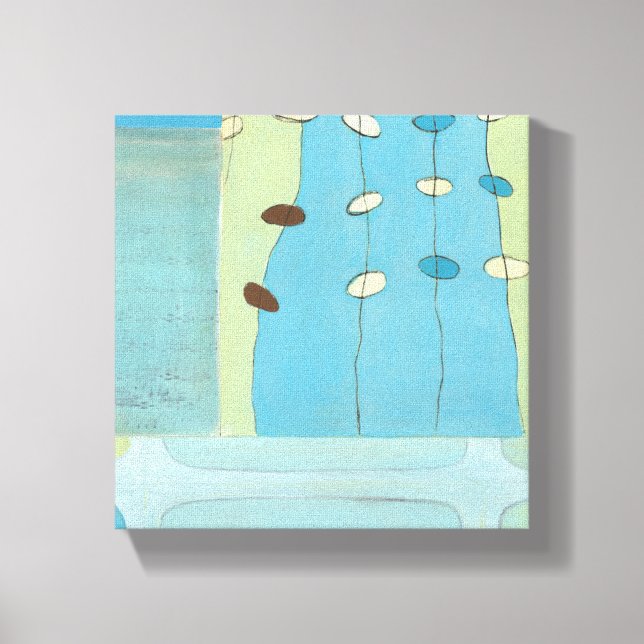 Abstract Blue Egg Parade Canvas Print (Front)