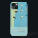 Abstract Blue Egg Parade iPhone 13 Case<br><div class="desc">Blue,  white and brown eggs parade on strings in this abstract painting by June Erica Vess. Separated into different panels,  this piece features different shades of blue in the background as well as green. Get yours today!</div>