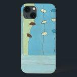 Abstract Blue Egg Parade iPhone 13 Case<br><div class="desc">Blue,  white and brown eggs parade on strings in this abstract painting by June Erica Vess. Separated into different panels,  this piece features different shades of blue in the background as well as green. Get yours today!</div>