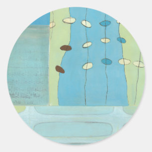 Abstract Blue Egg Parade Classic Round Sticker