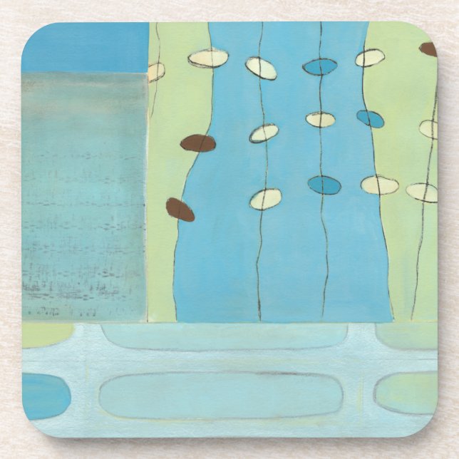 Abstract Blue Egg Parade Coaster (Front)