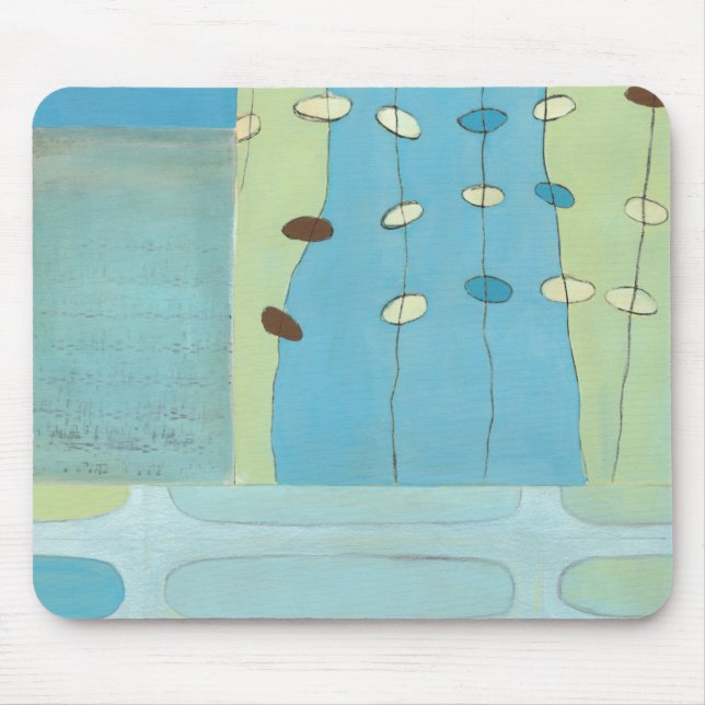Abstract Blue Egg Parade Mouse Mat (Front)