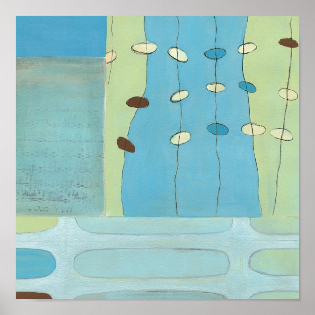 Abstract Blue Egg Parade Poster (Front)