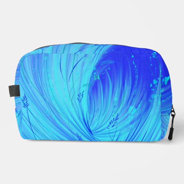 Abstract Blue  Enchanted Garden Dopp Kit (Front)