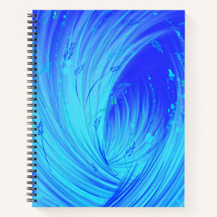 Abstract blue Enchanted Garden Notebook