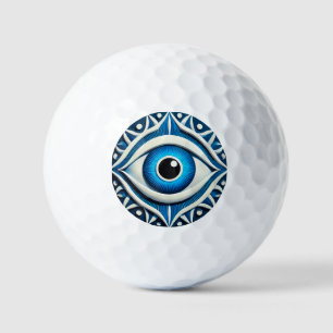 Abstract Blue Evil Eye Symbol Golf Balls