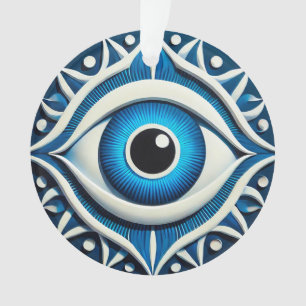 Abstract Blue Evil Eye Symbol Ornament