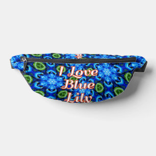 Abstract Blue Floral Pattern Bum Bags