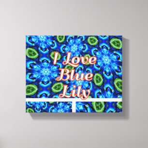 Abstract Blue Floral Pattern Canvas Print