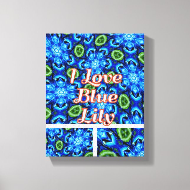 Abstract Blue Floral Pattern Canvas Print (Front)