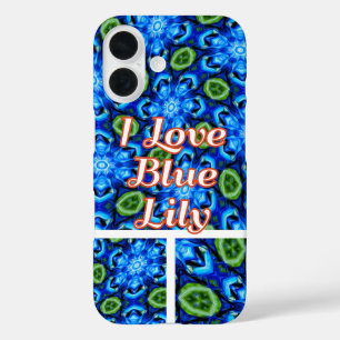Abstract Blue Floral Pattern iPhone 16 Case