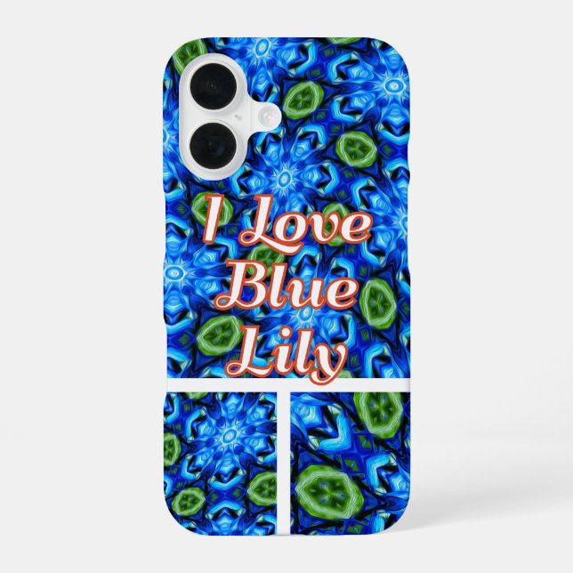 Abstract Blue Floral Pattern iPhone 16 Case (Back)