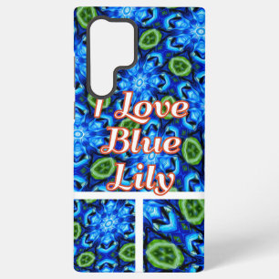 Abstract Blue Floral Pattern Samsung Galaxy Case