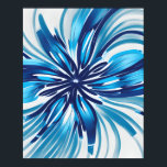 Abstract Blue Flower Art Deco Poster<br><div class="desc">Abstract Blue Flower Art Deco,  this modern art deco design features an Abstract Blue Flower illustration.</div>