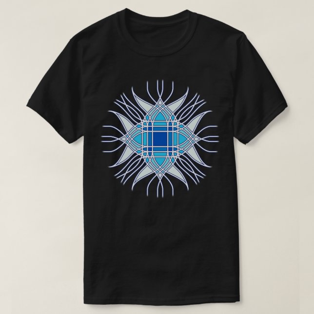 abstract blue flower T-Shirt (Design Front)