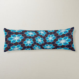 Abstract Blue Flowers Pattern Body Cushion