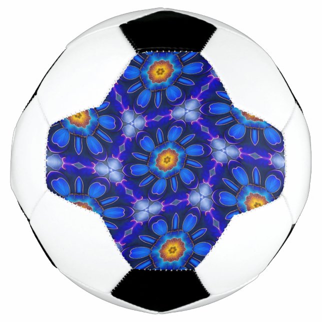 Abstract Blue Flowers Pattern Football (Front)