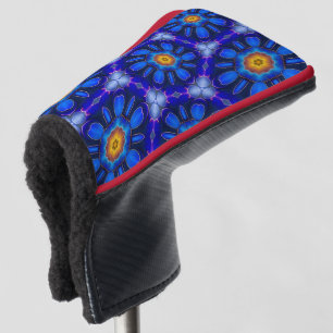 Abstract Blue Flowers Pattern Golf Head Cover