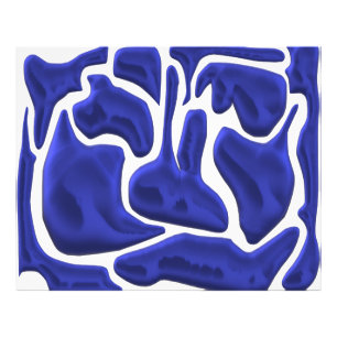 Abstract Blue Fluid Shapes – 3D Modern Art Photo Print